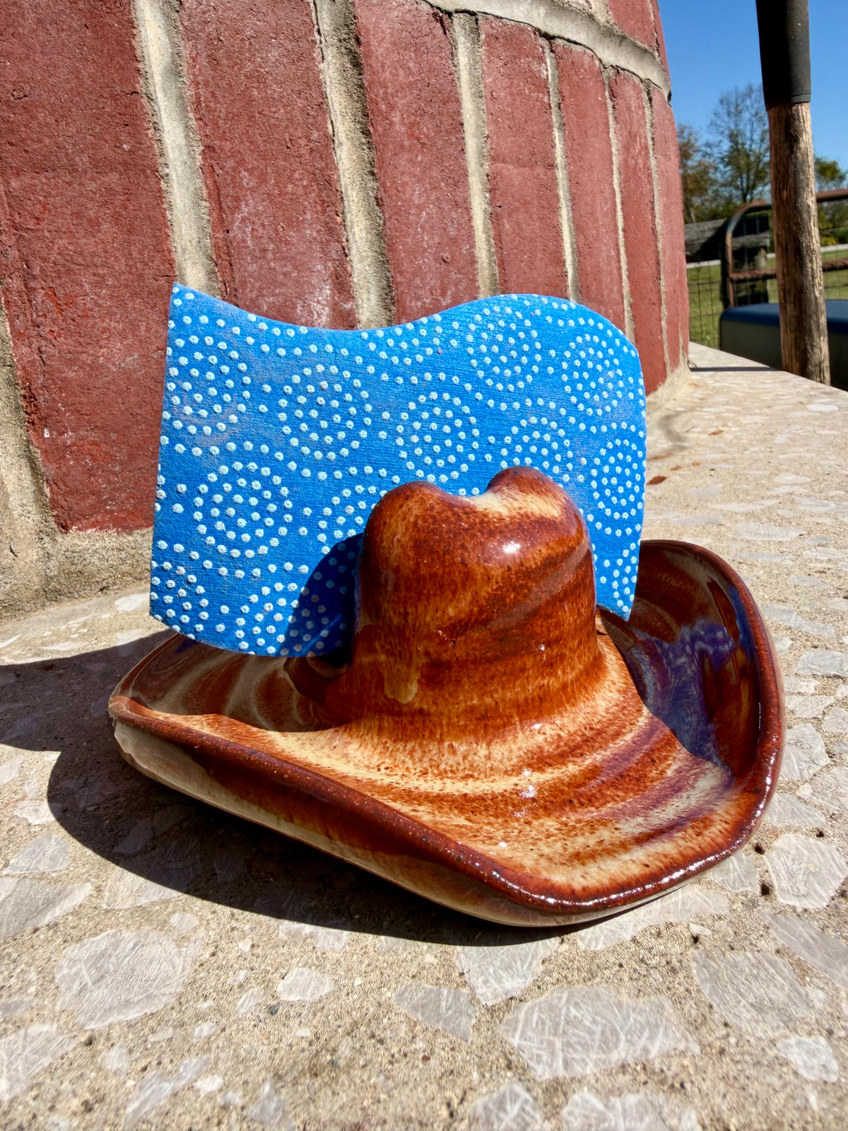 Cowboy Hat Sponge Holder Light Brown