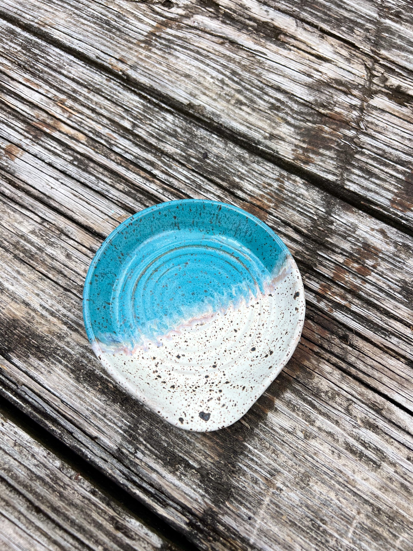 Teal Speckled Spoon Rest