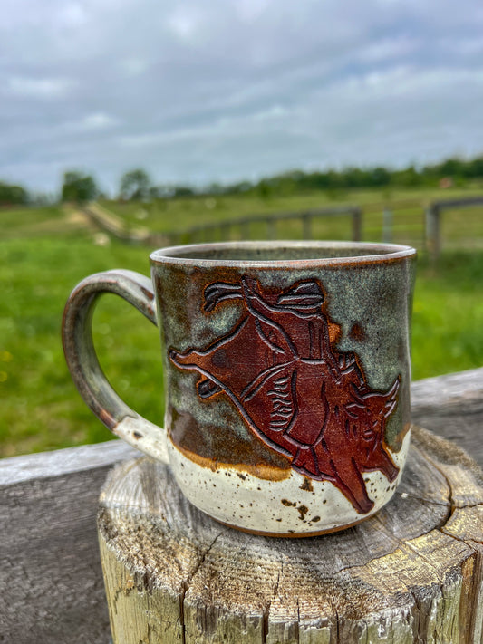Bull Rider Cowboy Mug 16 oz