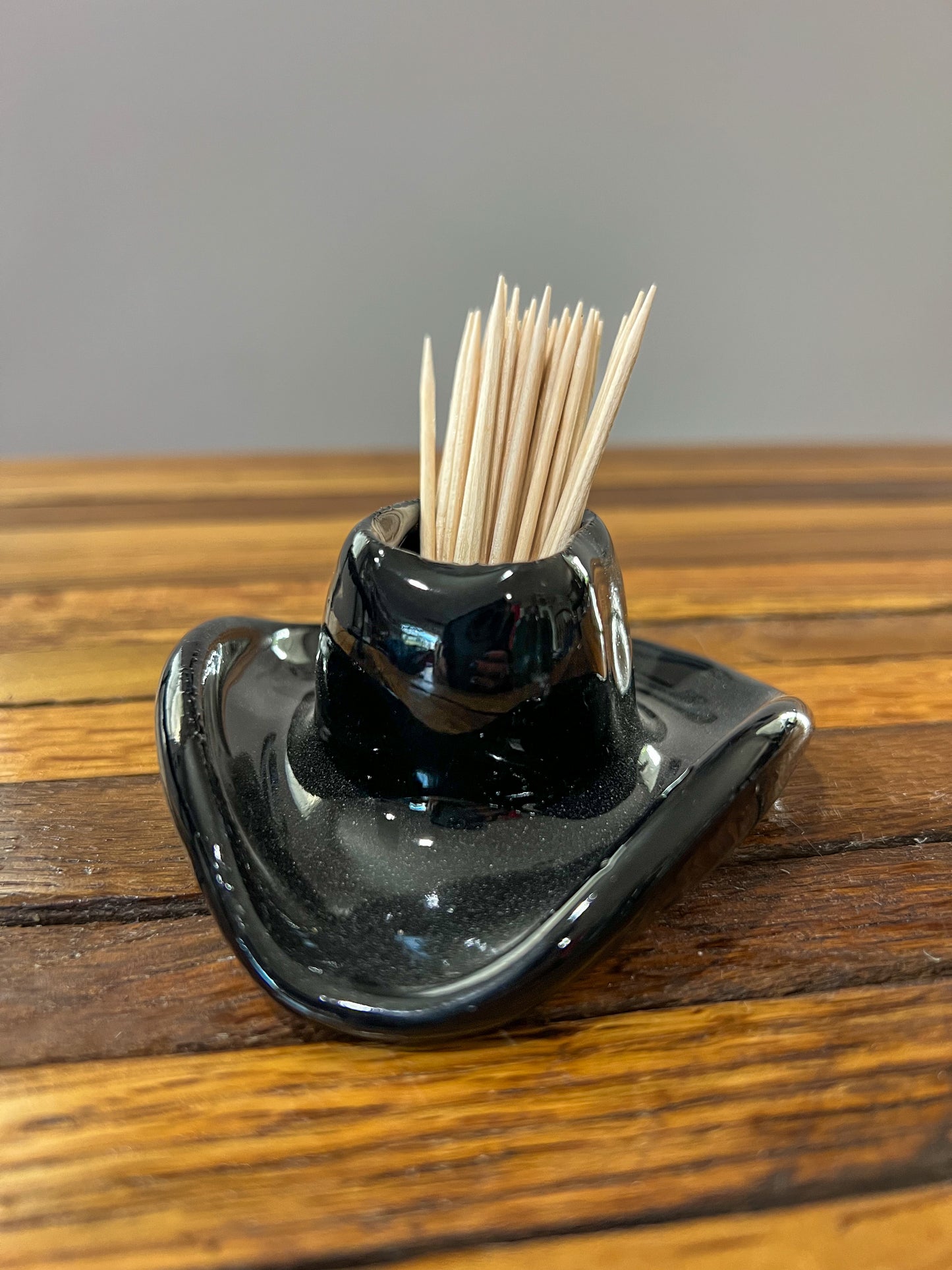 Cowboy hat toothpick holder Black