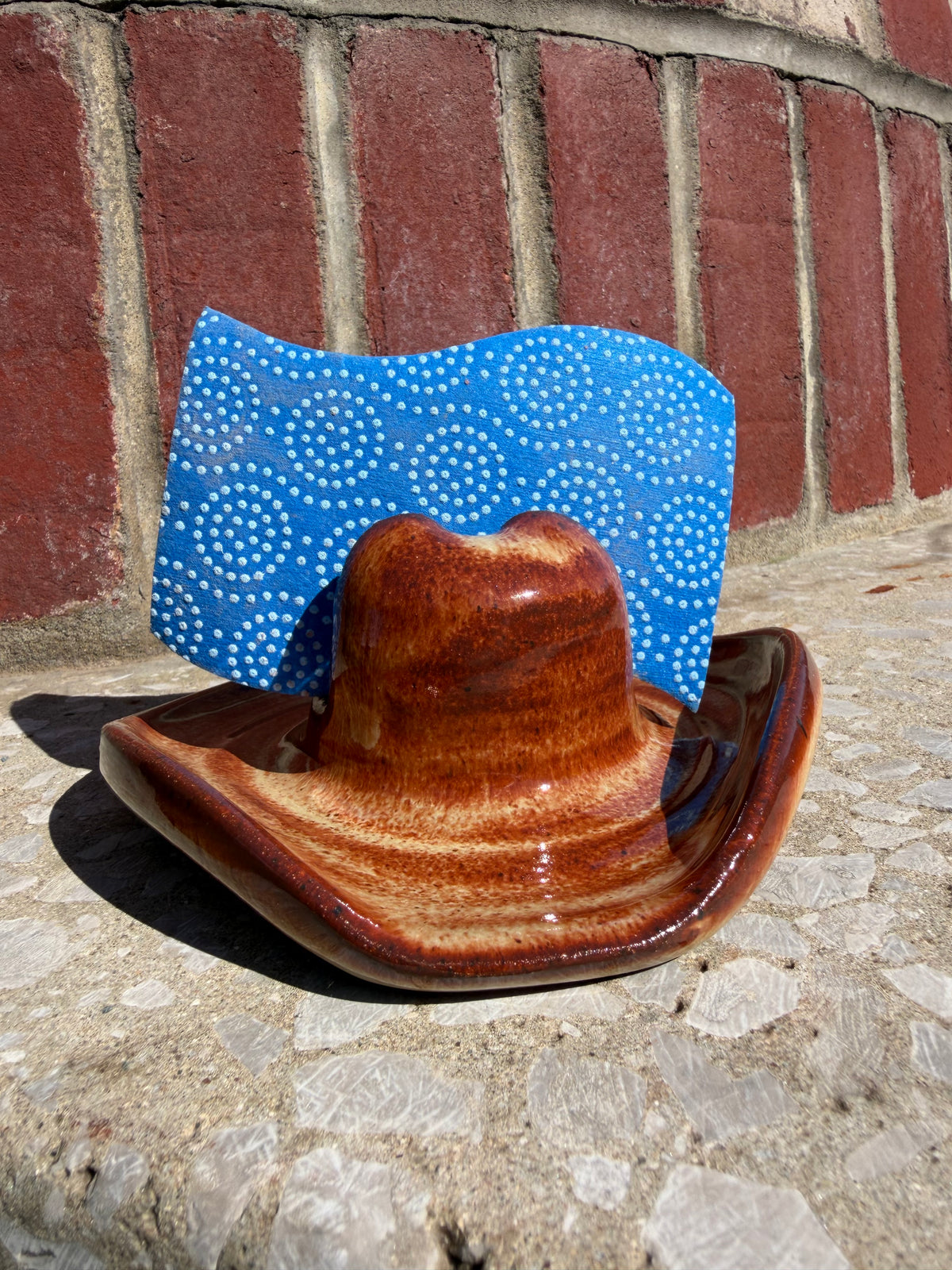 Cowboy Hat Sponge Holder Light Brown