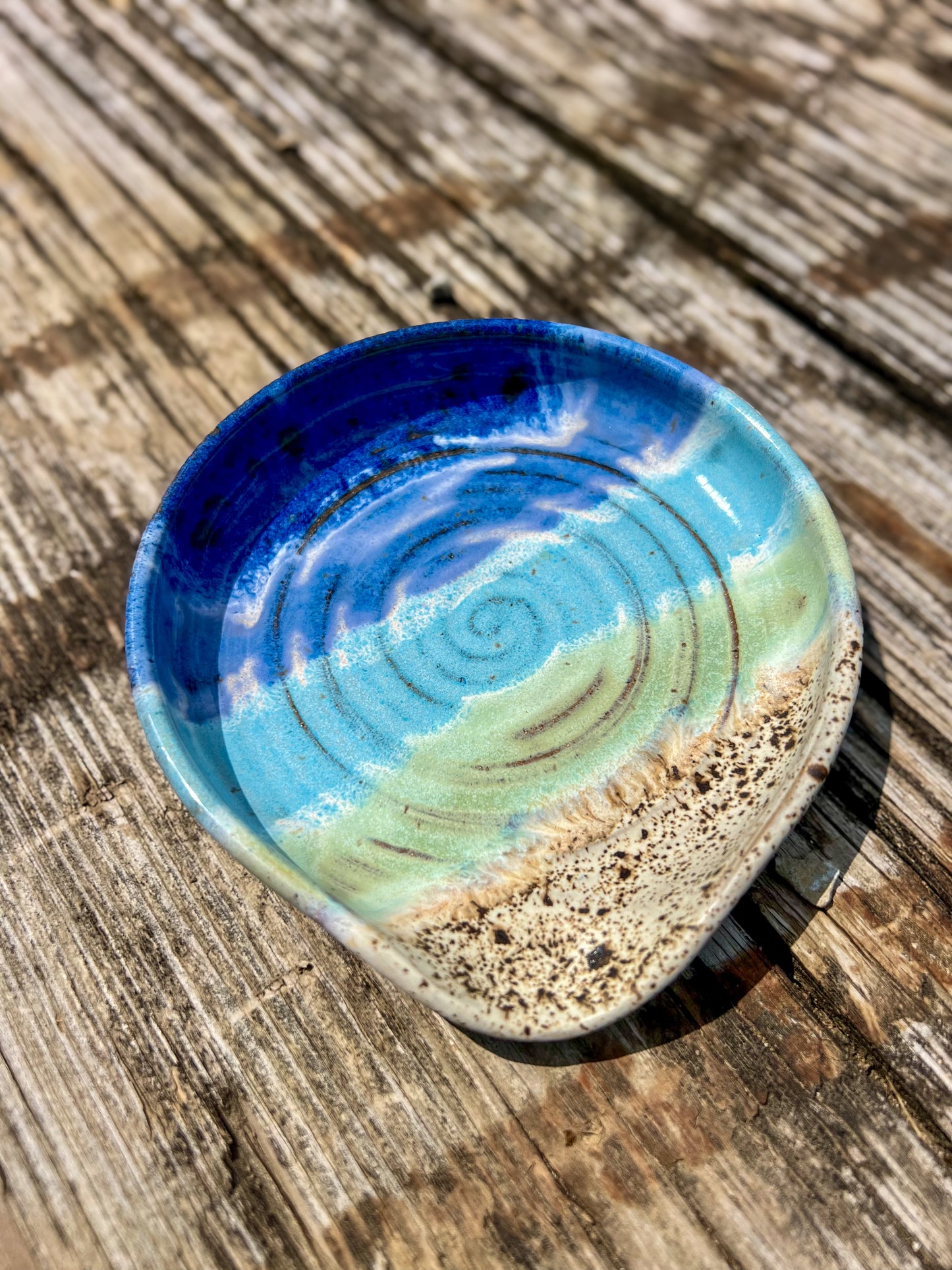 Ocean Glazed Spoon Rest