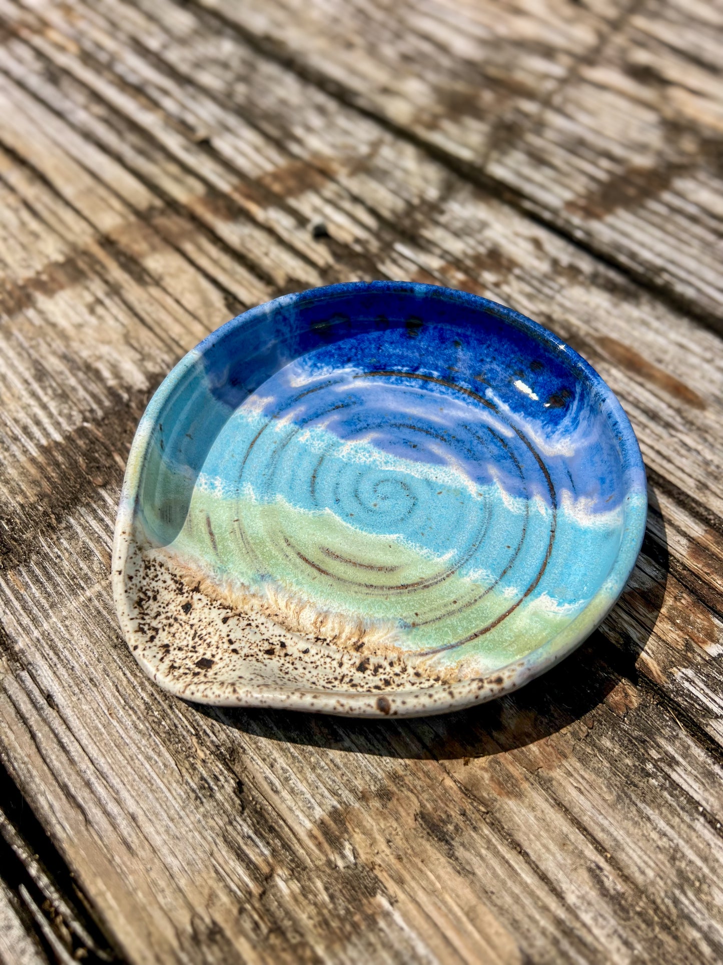Ocean Glazed Spoon Rest