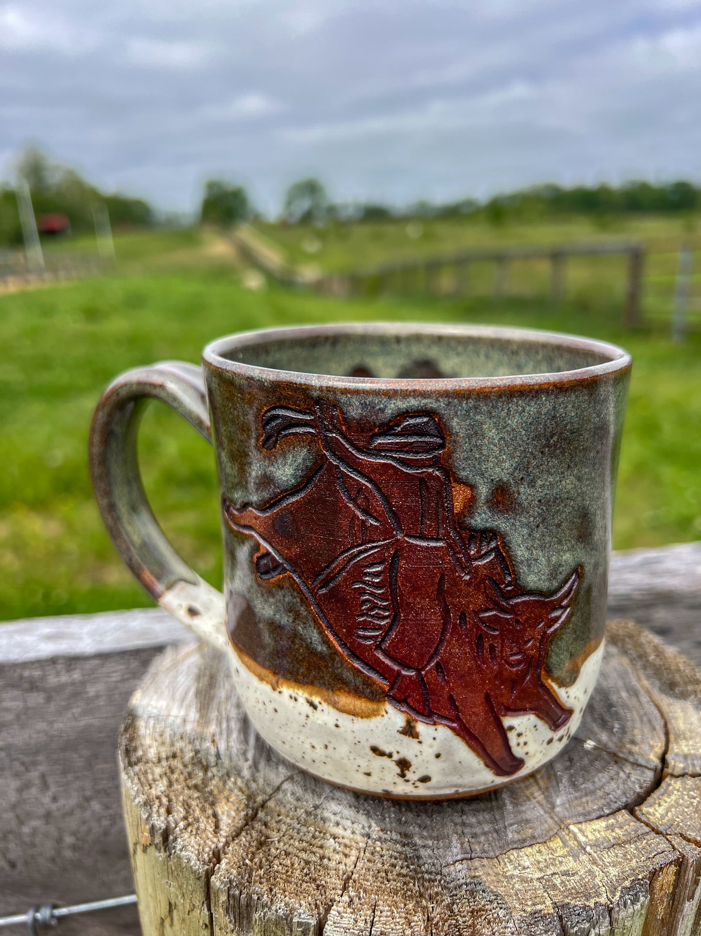 Bull Rider Cowboy Mug 16 oz