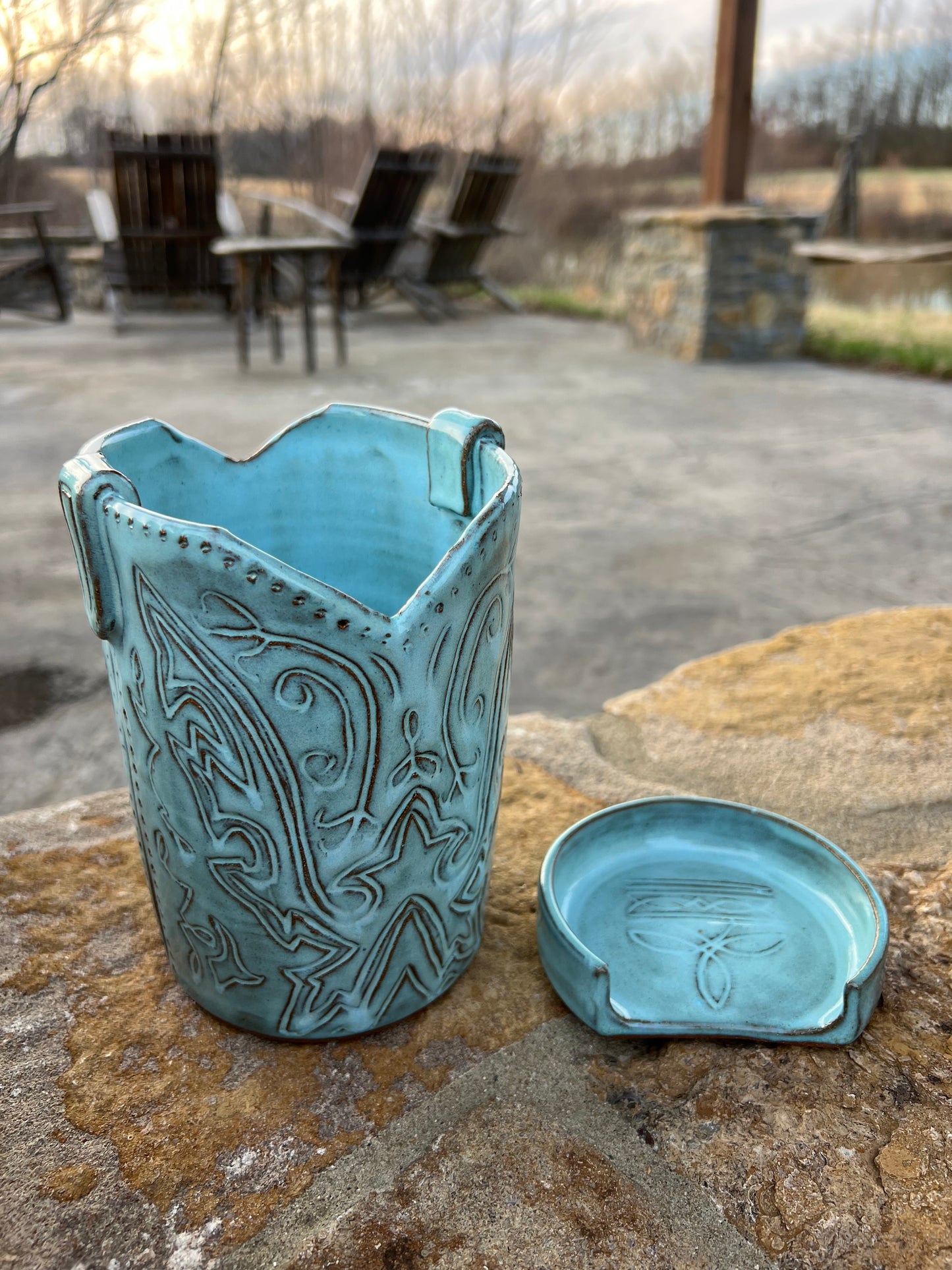 Product Preview Western Cowboy Boot Utensil Holder and Spoon Rest