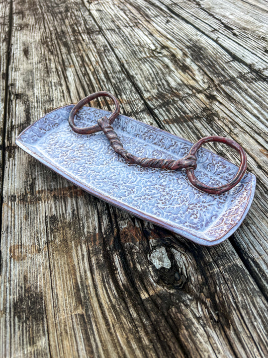 Twisted mouth O Ring Horse bit decorative Plate White