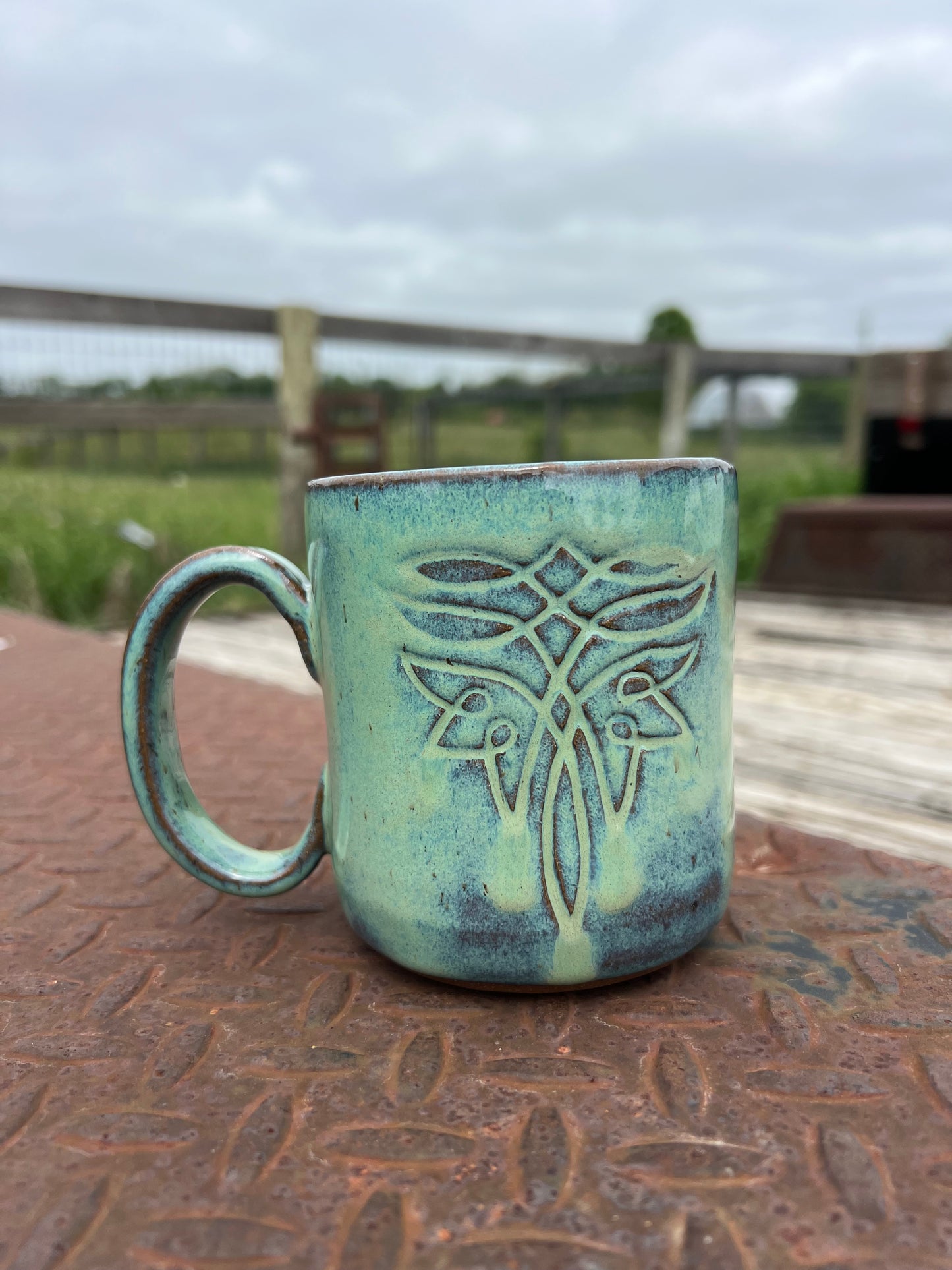 Boot stitch Mug Turquoise 16 oz