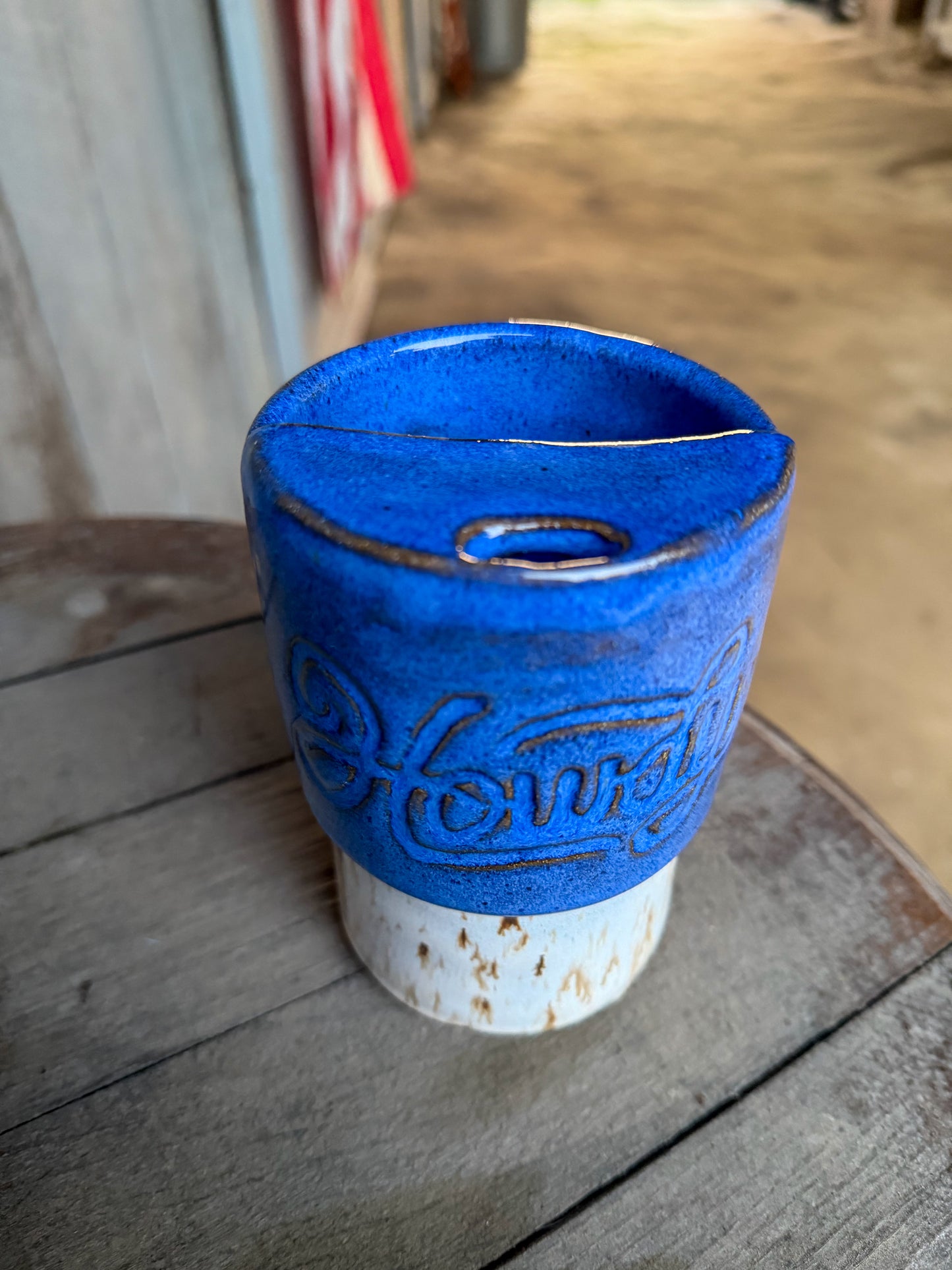 Howdy Travel Mug Blue