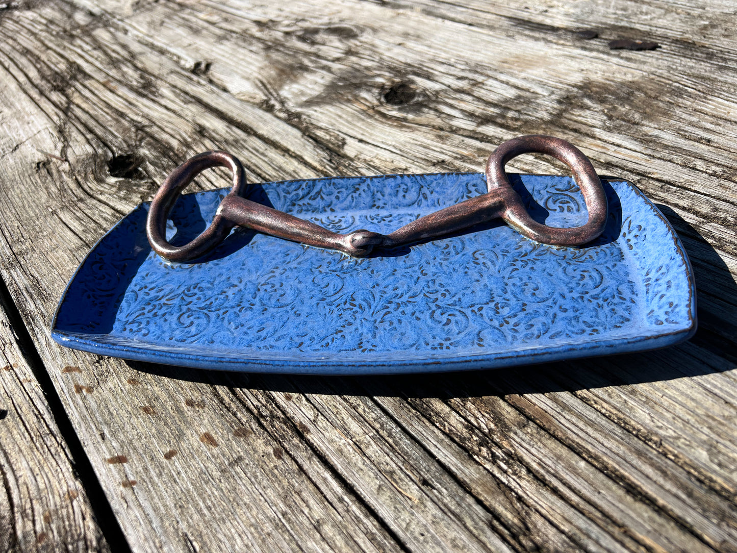 Horse bit decorative Plate Blue