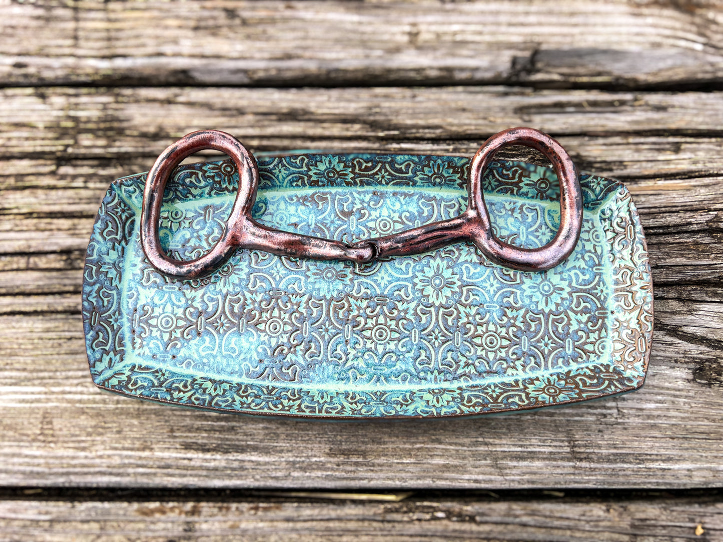 Horse bit decorative Plate Teal