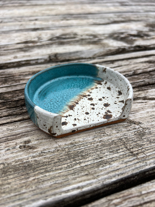 Teal Speckled Spoon Rest