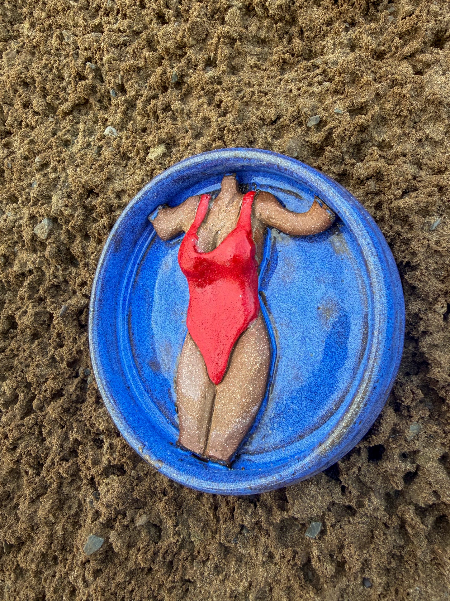 Red One Piece Swimsuit Ring Dish