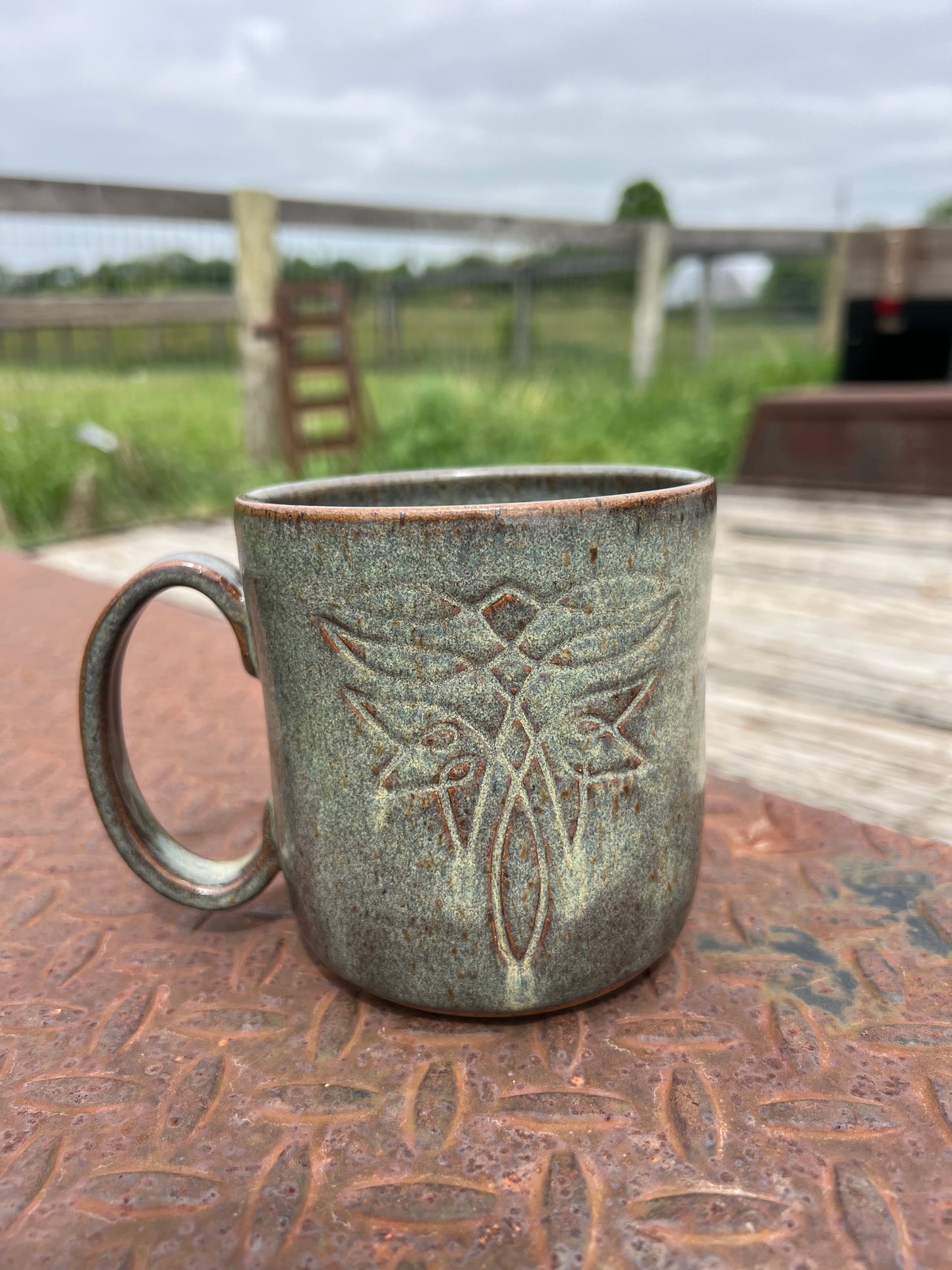 Boot stitch Mug Green 16 oz