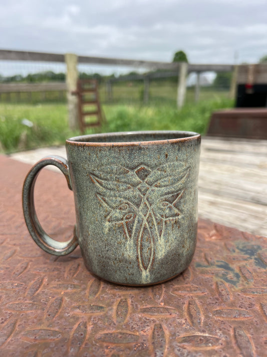 Boot stitch Mug Green 16 oz
