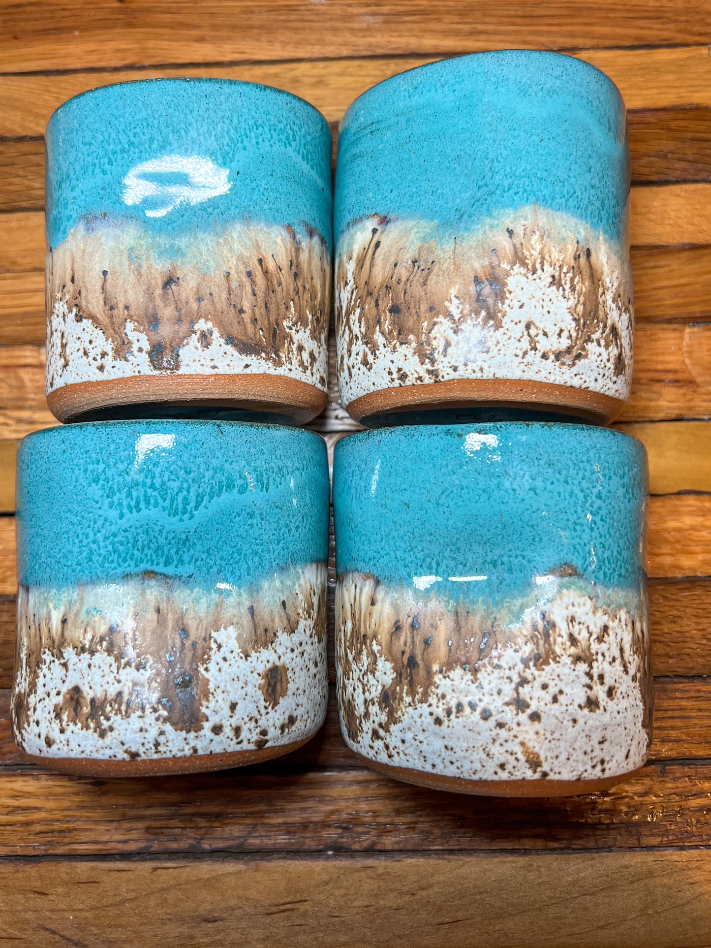 Set of 4 thumb pinch tumblers 8 ounces