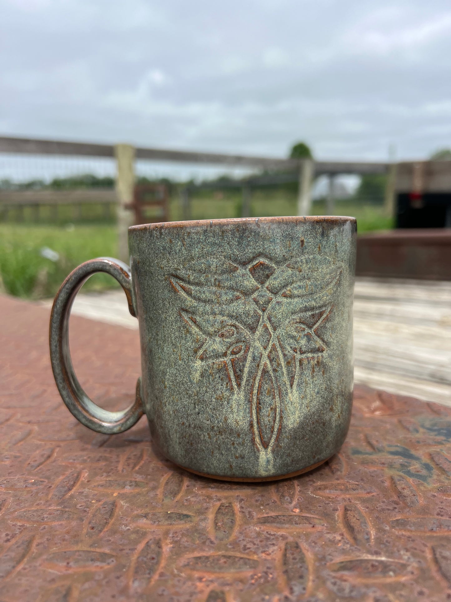 Boot stitch Mug Green 16 oz