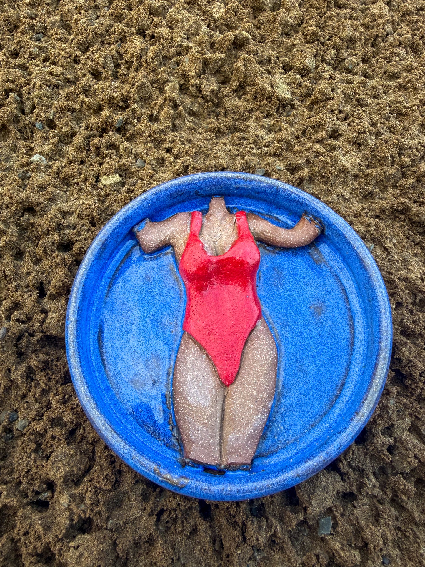Red One Piece Swimsuit Ring Dish