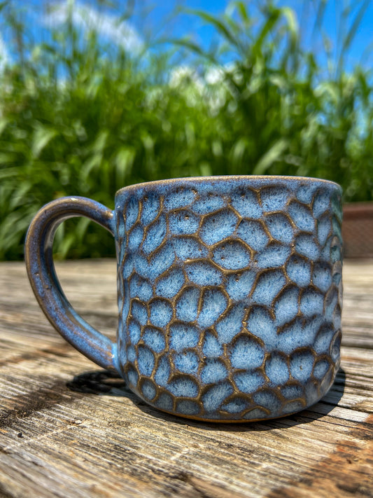 Textured galaxy blue mug