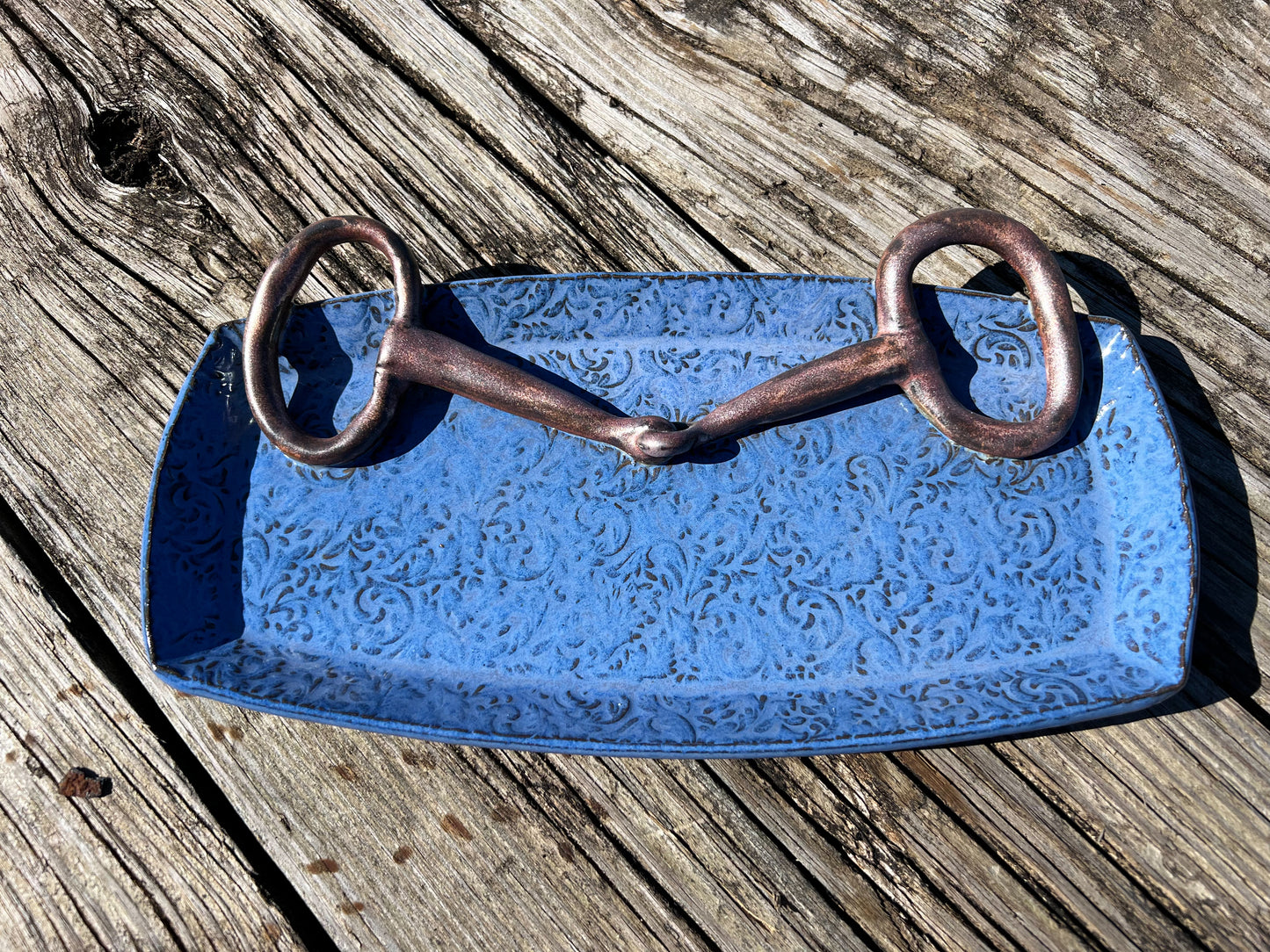 Horse bit decorative Plate Blue