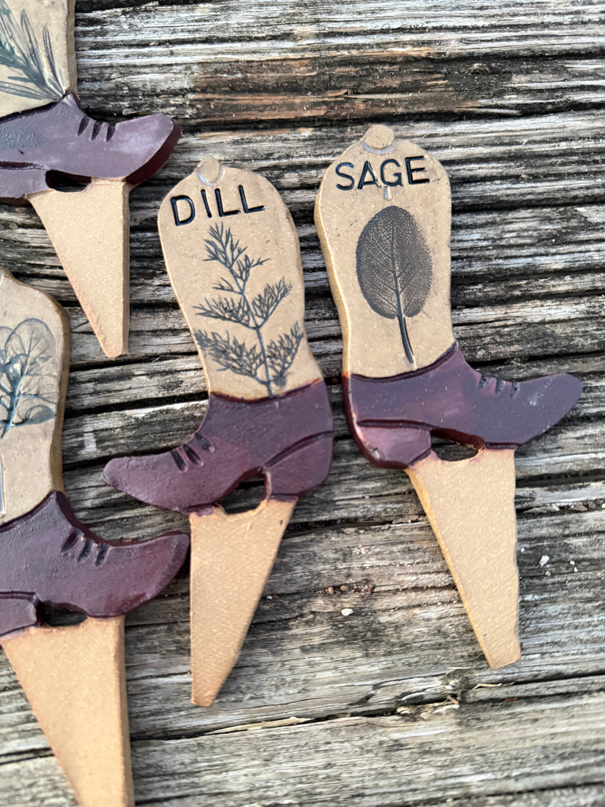Cowboy Boot Herb Markers - Set of 8