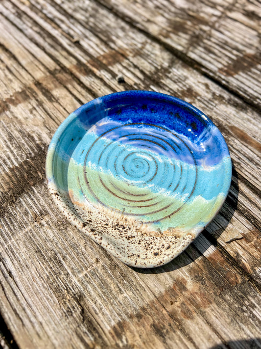 Ocean Glazed Spoon Rest