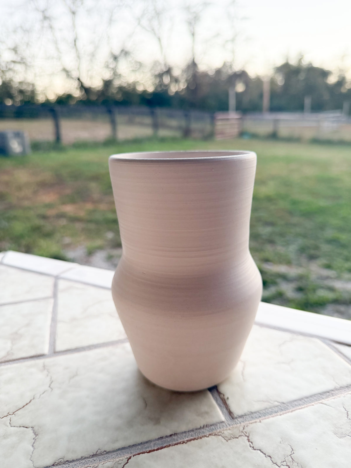 Custom Horse hair Raku Vase 6”