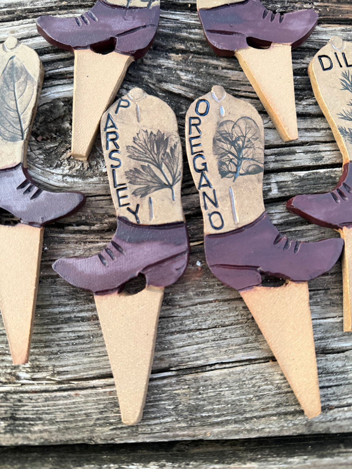 Cowboy Boot Herb Markers - Set of 8