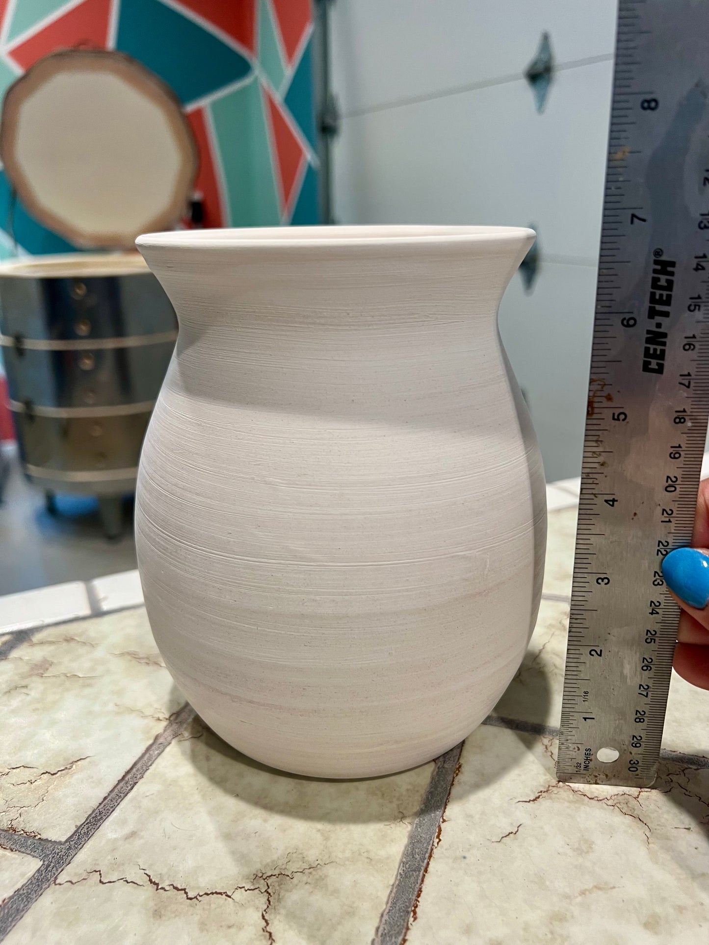Custom Horse hair Raku Vase 7"