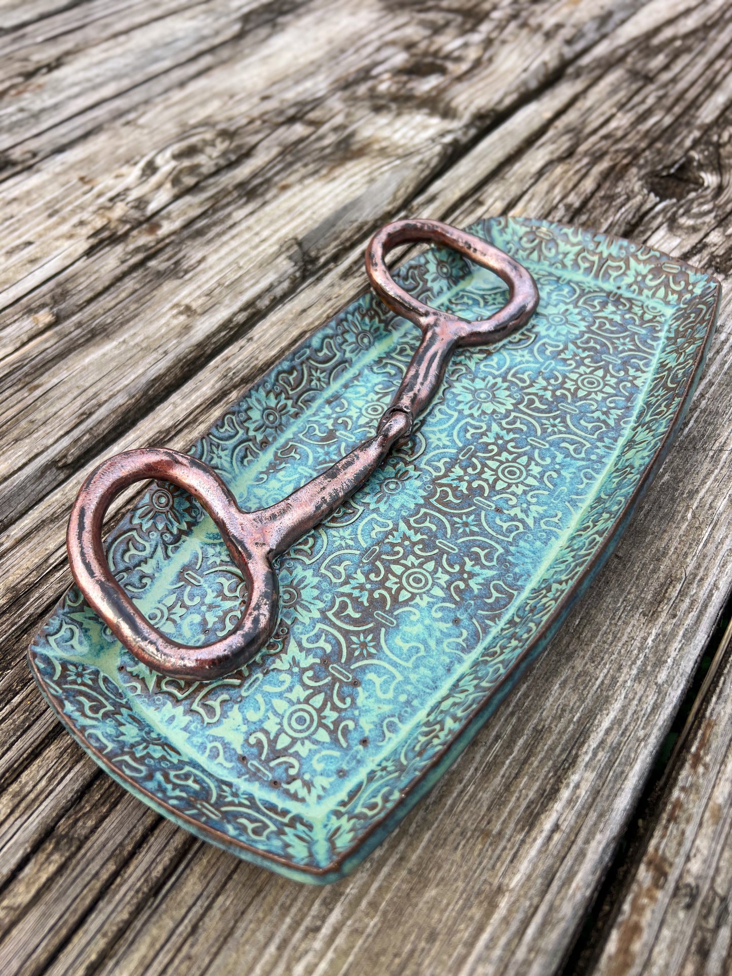 Horse bit decorative Plate Teal