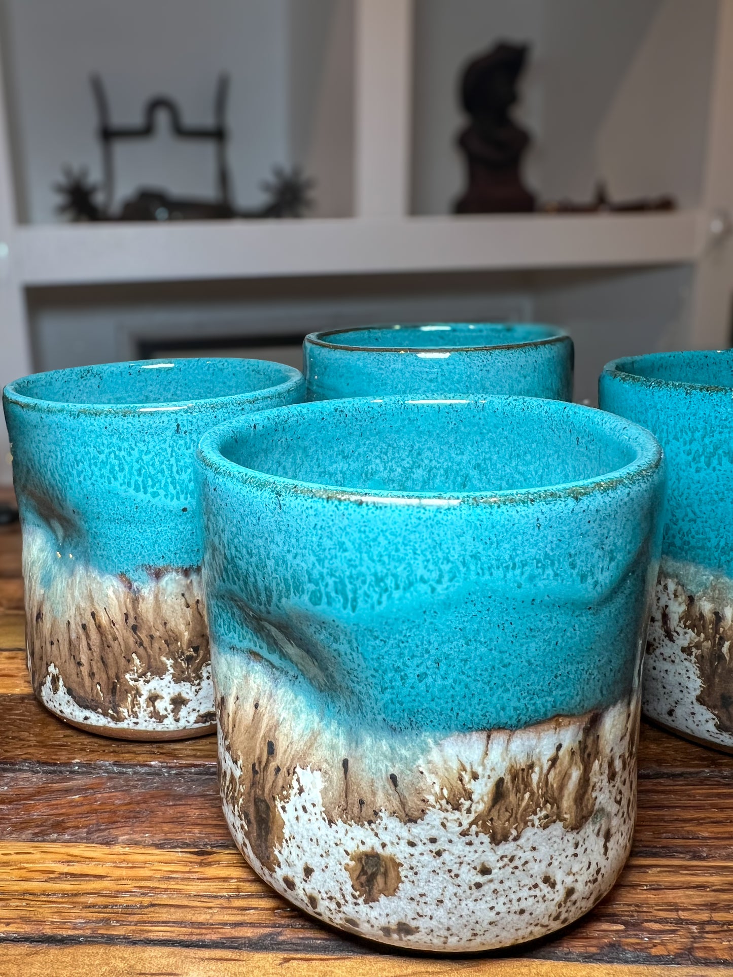 Set of 4 thumb pinch tumblers 8 ounces