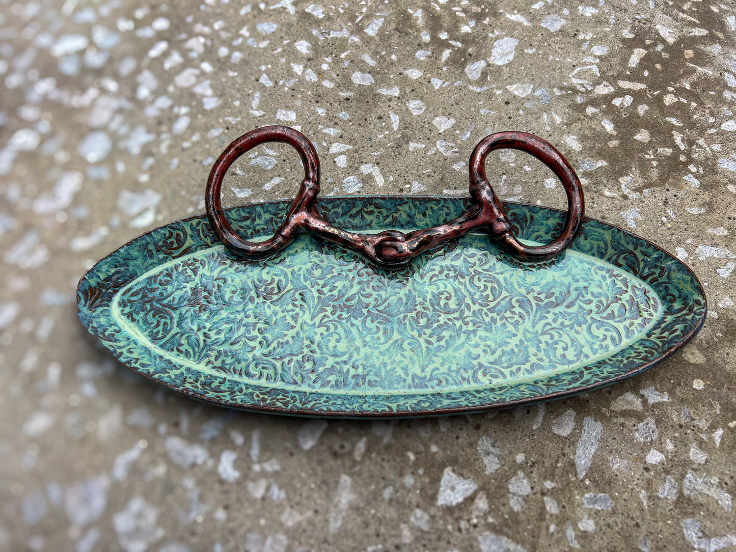 Horse bit decorative Plate Teal