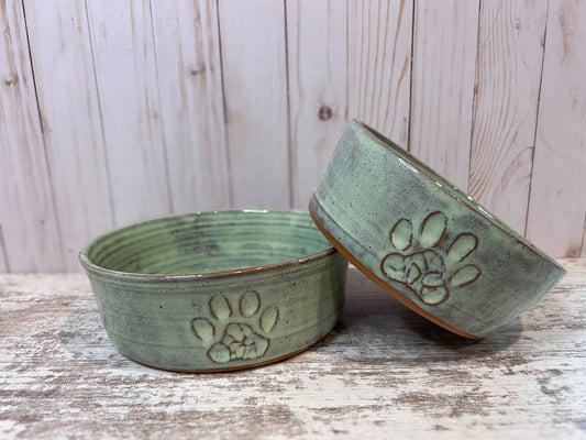 Dog Food and Water Bowl Set- Paw Print