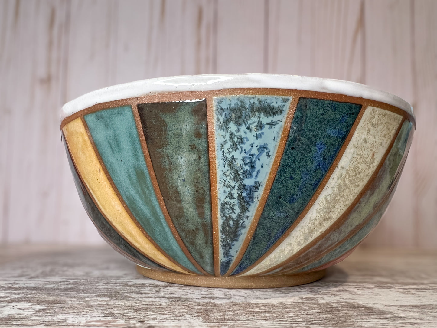 Color Block Ceramic Serving Bowl