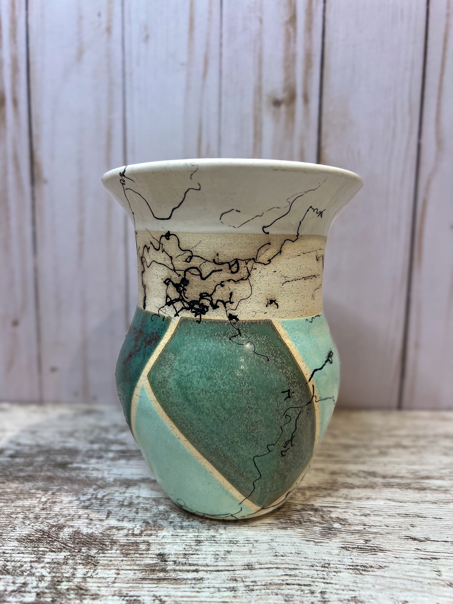 Horse hair Raku Vase