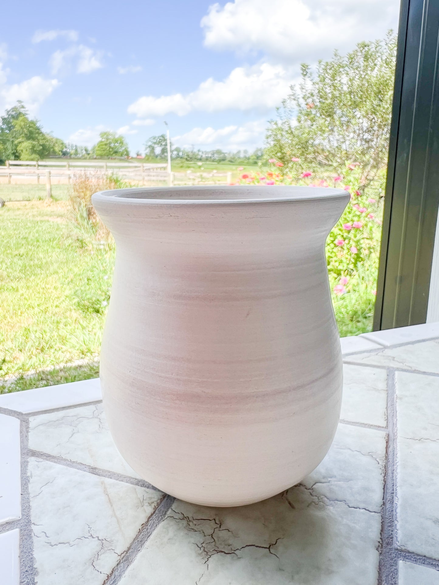Custom Horse hair Raku Vase 6"
