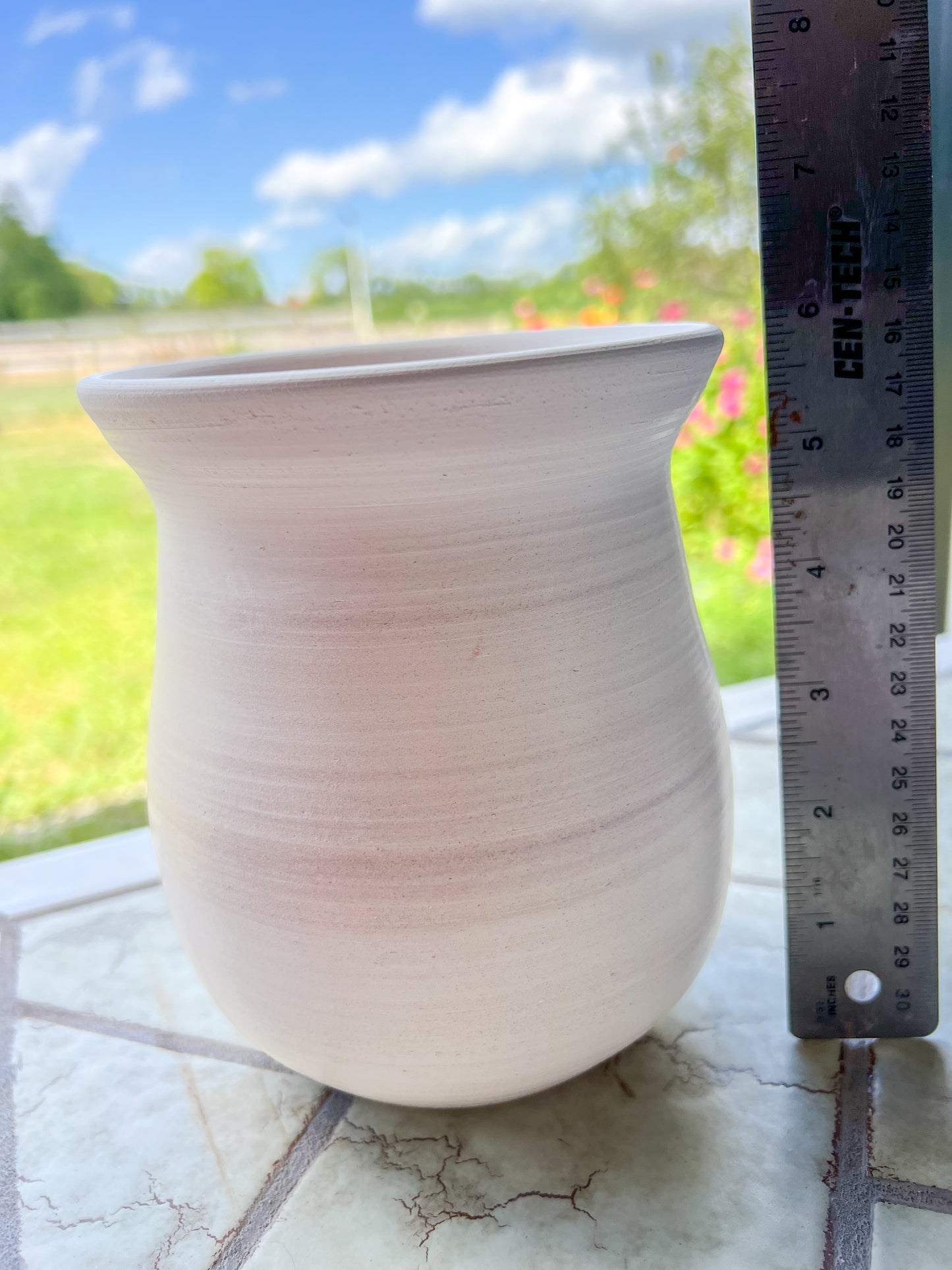 Custom Horse hair Raku Vase 6"