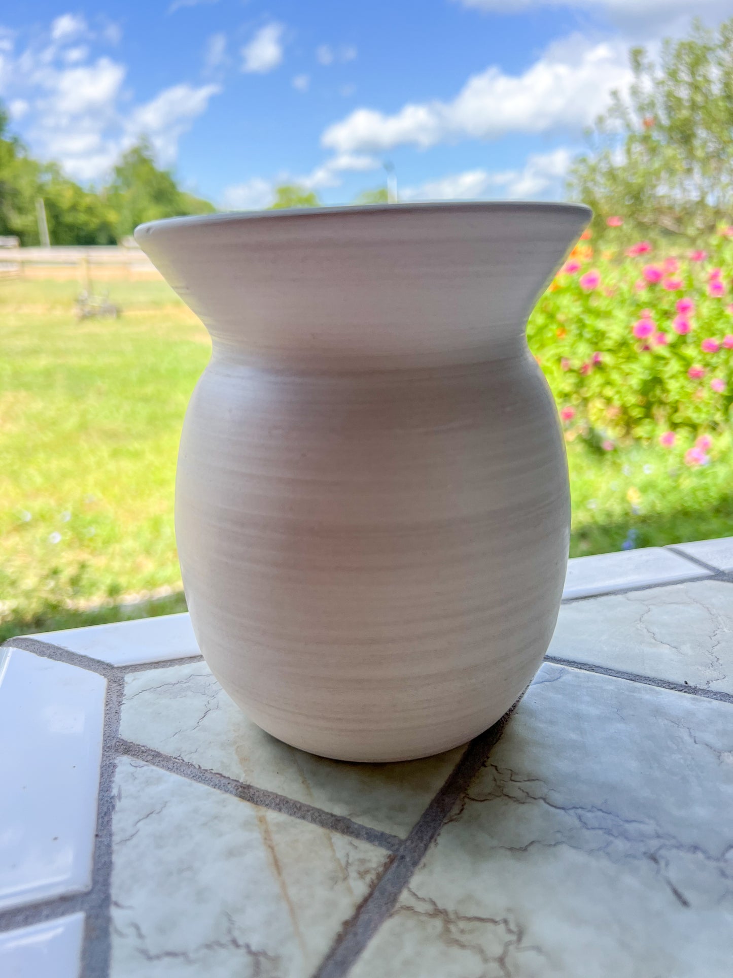 Custom Horse hair Raku Vase 5.5"