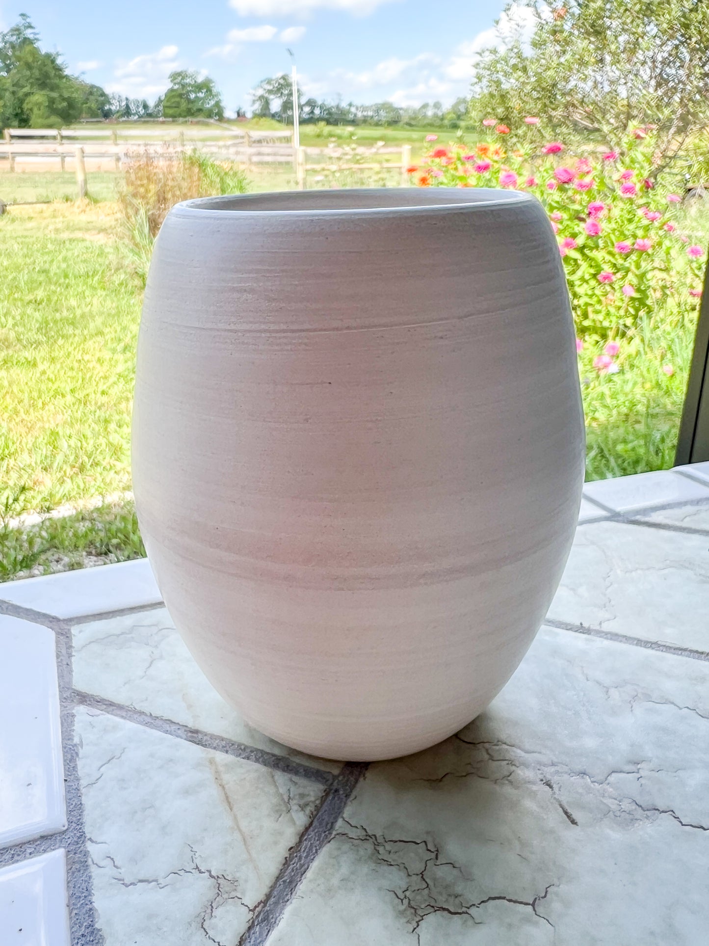 Custom Horse hair Raku Vase 6"