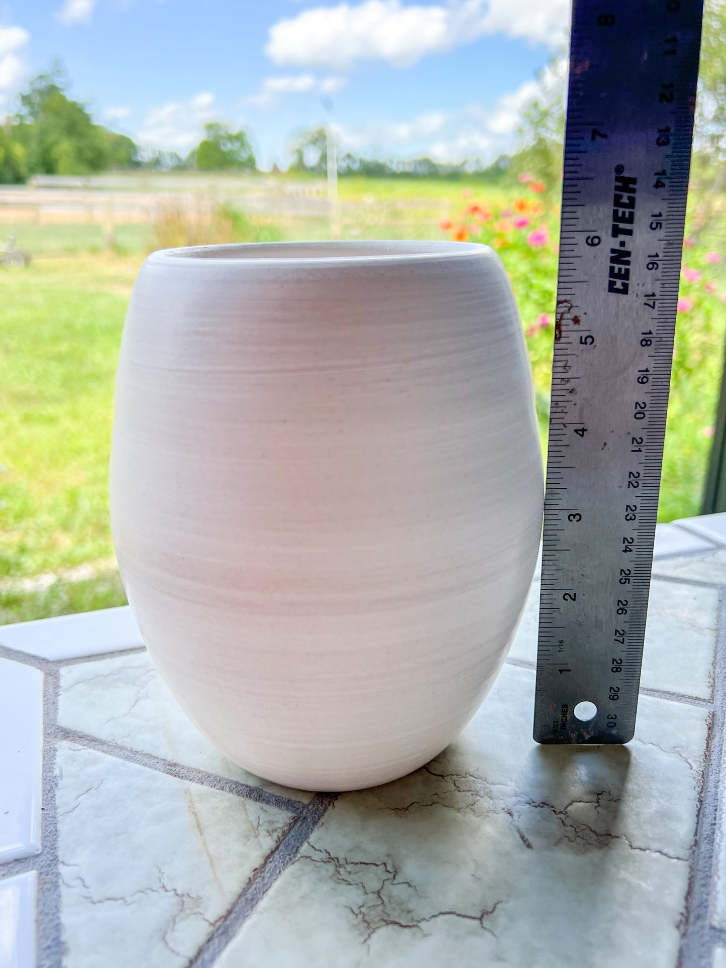 Custom Horse hair Raku Vase 6"