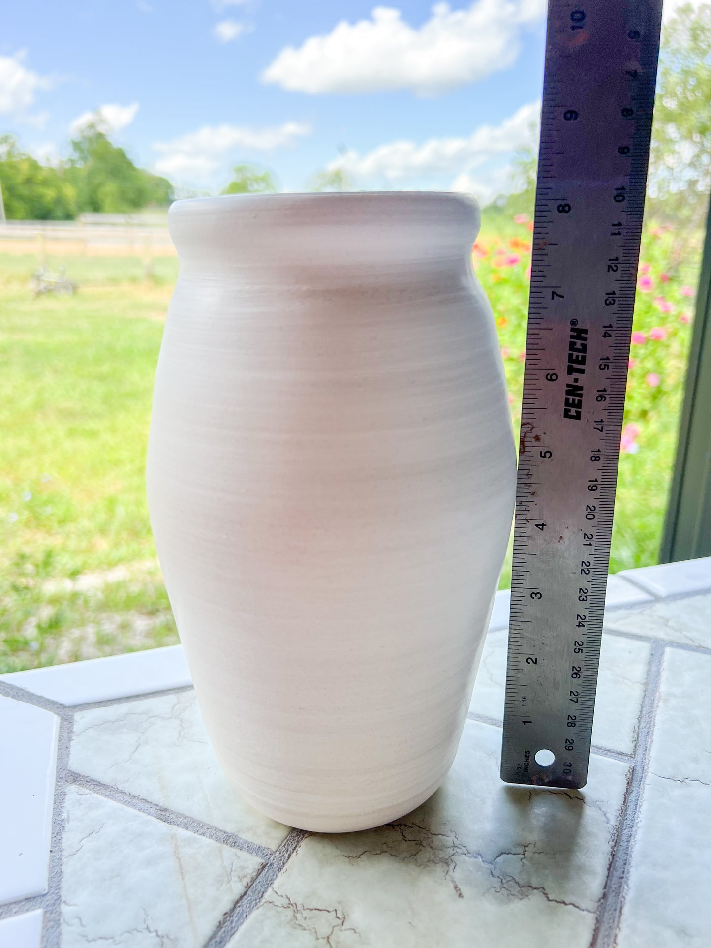 Custom Horse hair Raku Vase 8"