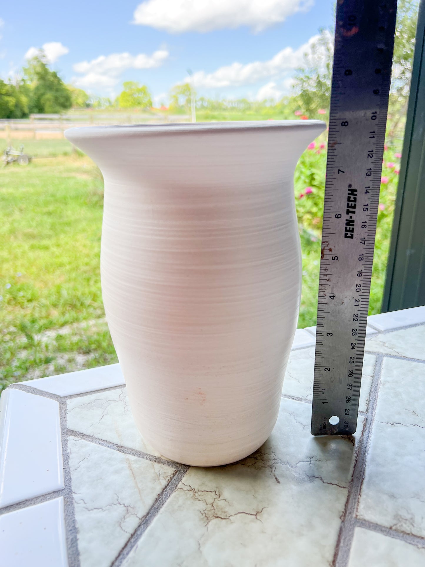Custom Horse hair Raku Vase 8"