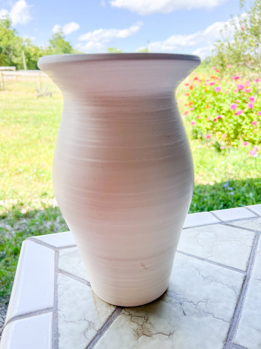 Custom Horse hair Raku Vase 9"