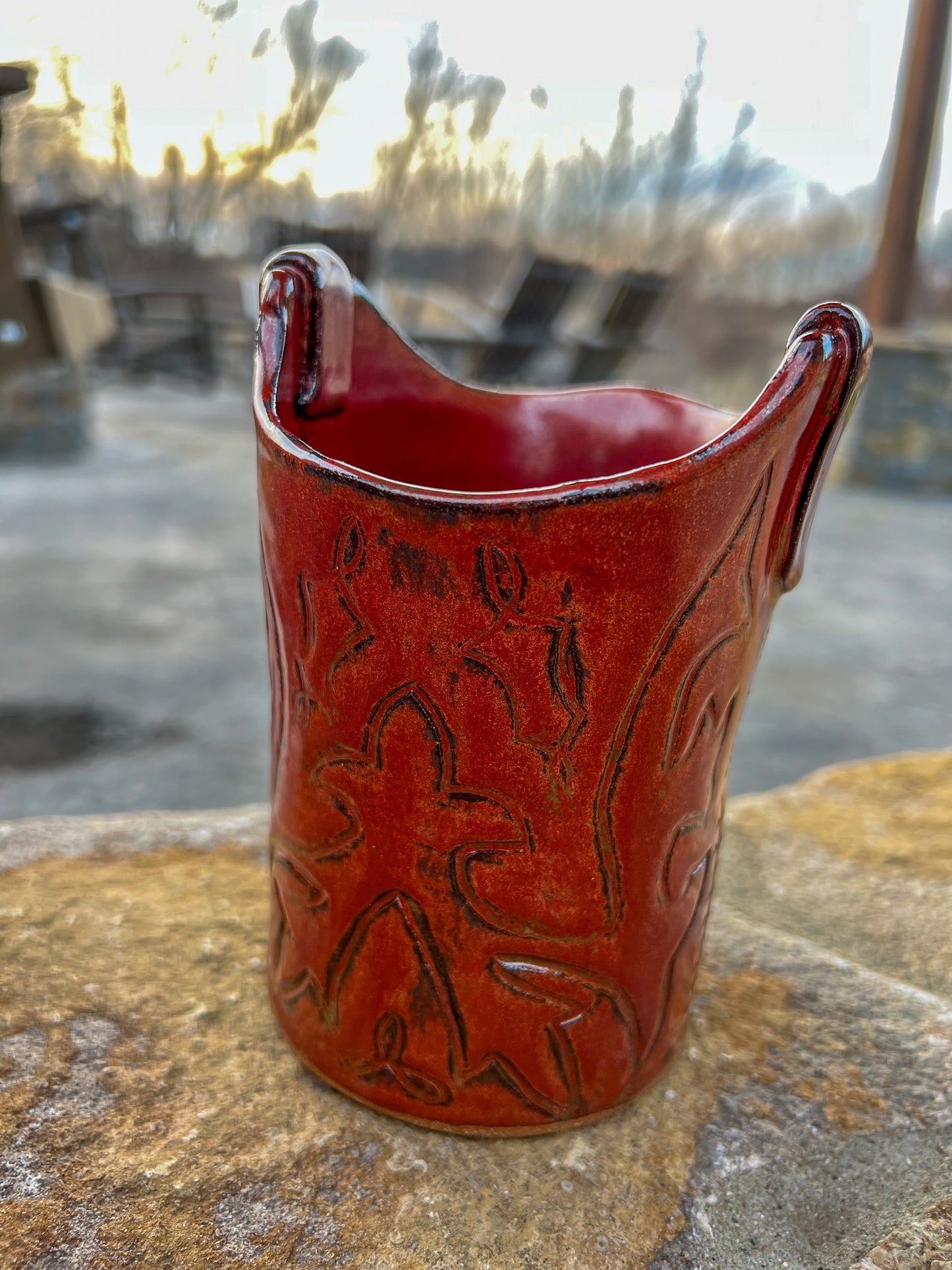 Product Preview Western Cowboy Boot Utensil Holder Red