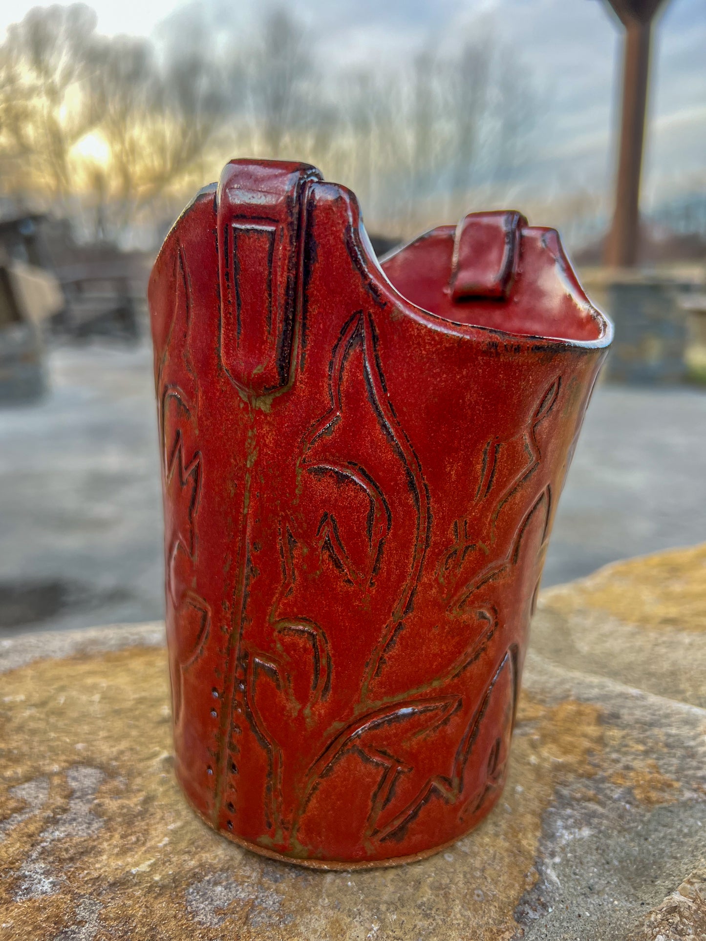 Product Preview Western Cowboy Boot Utensil Holder Red