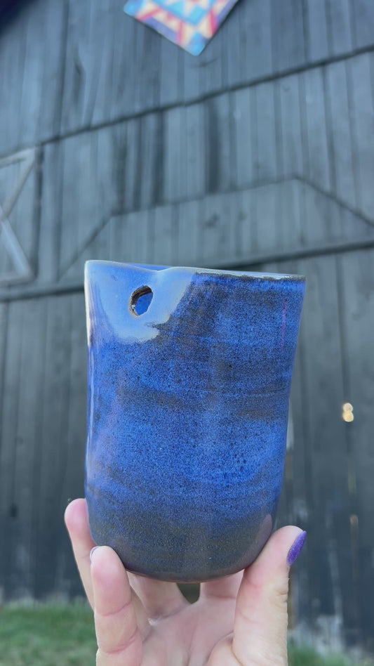 Product Preview Boot Stitch Ceramic Tumbler Straw Sipper Blue