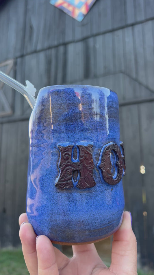 Product Preview Howdy Ceramic Tumbler Straw Sipper Blue